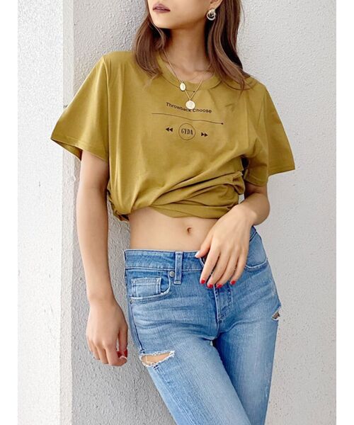 GYDA（ジェイダ）の「THROWBACK CHOOSE CUT Tシャツ（Tシャツ/カットソー・レディース・ブラック/ベージュ/オフホワイト/マスタード・FREE）」の14枚目の写真