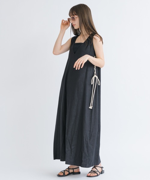 Ross キャサリンロス のファッション 麻ストレッチレースアップワンピース ワンピース Katharine セール Katharine Katharine ワンピース Ross