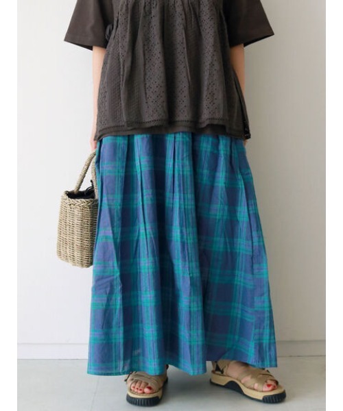 Samansa Mos2（サマンサ モスモス）の「チェックタックスカート（スカート・レディース・ネイビー/イエロー/グレー・ﾌﾘ-）」の3枚目の写真