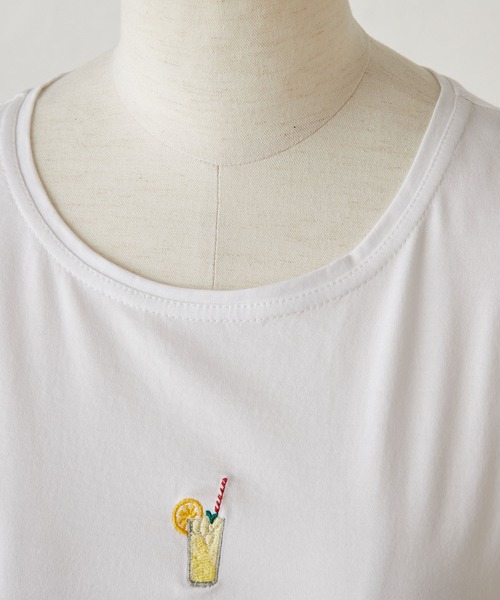 BEARDSLEY（ビアズリー）の「ソーダ刺繍T（Tシャツ/カットソー・レディース・ホワイト/グレー・FREE）」の20枚目の写真