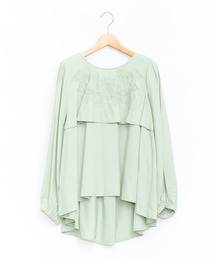 手描きフラワーパークブラウス