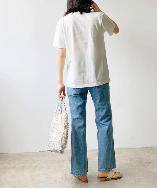 LIAN(リアン)の「カレッジロゴTシャツ(Tシャツ/カットソー・レディース・レッド/オレンジ/グリーン/スミクロ/ブルー/ロイヤルブルー/ネイビー/ピンク/ライトグリーン/ライトベージュ/ライトオレンジ系・FREE)」の22枚目の写真