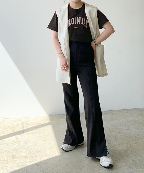 LIAN(リアン)の「カレッジロゴTシャツ(Tシャツ/カットソー・レディース・レッド/オレンジ/グリーン/スミクロ/ブルー/ロイヤルブルー/ネイビー/ピンク/ライトグリーン/ライトベージュ/ライトオレンジ系・FREE)」の15枚目の写真