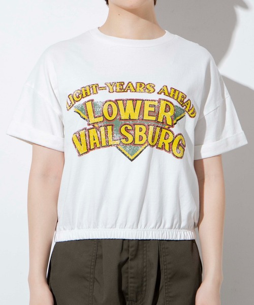 WEGO(ウィゴー)の「WEGO/ロールアップスリーブプリントTシャツ(Tシャツ/カットソー・レディース・イエロー/ホワイト/スミクロ・FREE)」の11枚目の写真