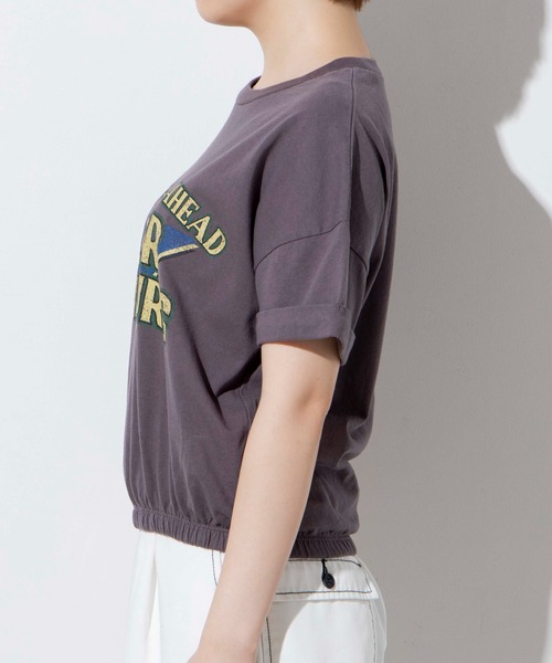 WEGO(ウィゴー)の「WEGO/ロールアップスリーブプリントTシャツ(Tシャツ/カットソー・レディース・イエロー/ホワイト/スミクロ・FREE)」の13枚目の写真