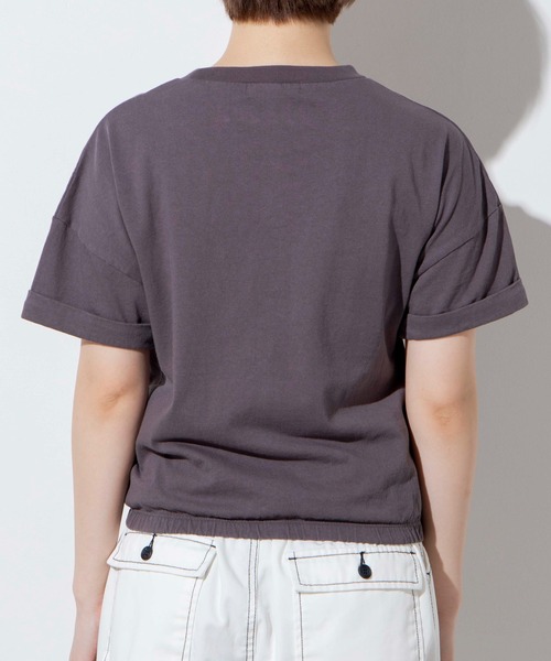 WEGO(ウィゴー)の「WEGO/ロールアップスリーブプリントTシャツ(Tシャツ/カットソー・レディース・イエロー/ホワイト/スミクロ・FREE)」の14枚目の写真