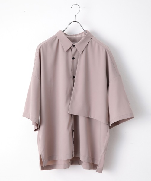 JUNRED（ジュンレッド）の「【こめxJUNRed】 ガンフラップハーフスリーブシャツ（シャツ/ブラウス・メンズ・ブラウン/ブラック/グレイッシュベージュ・M/S/L）」の16枚目の写真