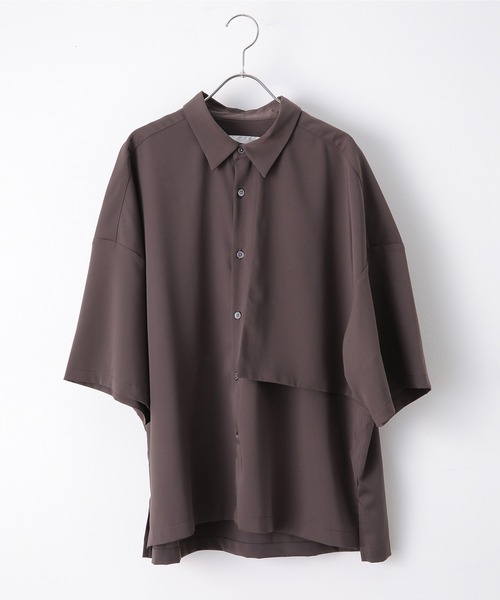 JUNRED（ジュンレッド）の「【こめxJUNRed】 ガンフラップハーフスリーブシャツ（シャツ/ブラウス・メンズ・ブラウン/ブラック/グレイッシュベージュ・M/S/L）」の18枚目の写真