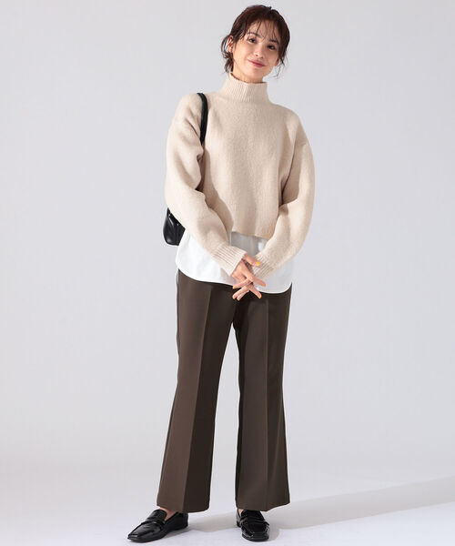 B:MING by BEAMS(ビーミングバイビームス)の「B:MING by BEAMS / センタープレス フレア パンツ 21AW(その他パンツ・レディース・ブラウン/グリーン系/マスタード・SMALL/MEDIUM)」の4枚目の写真