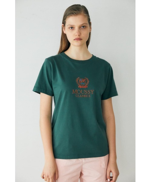 MOUSSY（マウジー）の「MOUSSY EMBLEM Tシャツ（Tシャツ/カットソー・レディース・ライトブルー/グリーン/ブラック/アイボリー・FREE）」の15枚目の写真
