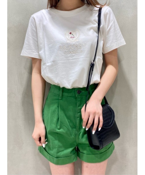 MOUSSY（マウジー）の「MOUSSY EMBLEM Tシャツ（Tシャツ/カットソー・レディース・ライトブルー/グリーン/ブラック/アイボリー・FREE）」の18枚目の写真