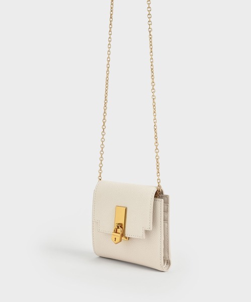 CHARLES & KEITH（チャールズ & キース）の「メタリックプッシュロック ショートウォレット / Metallic Push-Lock Short Wallet（財布・レディース・ブラック/クリーム/ダークグリーン・XXS）」の11枚目の写真