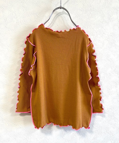 CALMIA（カルミア）の「9分袖メローテレコカットソー（C-6765/80～140cm）（Tシャツ/カットソー・キッズ・ライトブルー/ブラック/ブラウン/オフホワイト・90/100/110/120/80/130/140）」の16枚目の写真