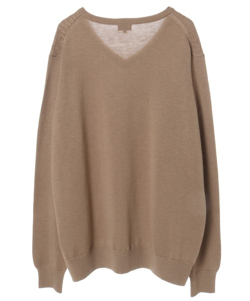 CROWDED CLOSET(クラウデッドクローゼット)の「12G(ゲージ)ジャガードVネックニット(ニット/セーター・メンズ・ブラック/ベージュ/グレー/ブルー・02/03/04)」の6枚目の写真