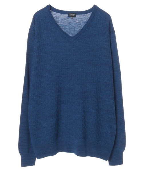 CROWDED CLOSET(クラウデッドクローゼット)の「12G(ゲージ)ジャガードVネックニット(ニット/セーター・メンズ・ブラック/ベージュ/グレー/ブルー・02/03/04)」の15枚目の写真