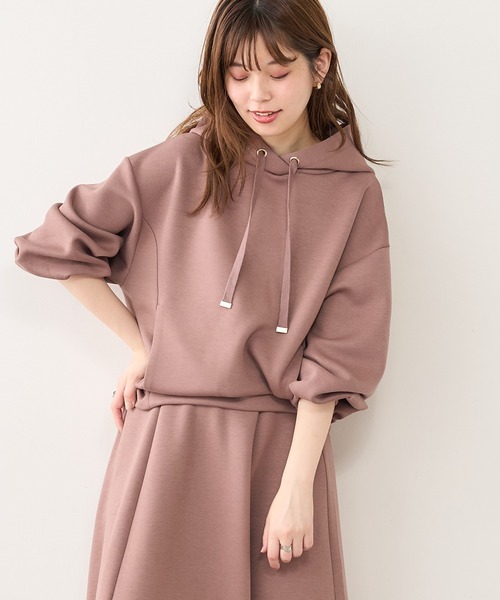 natural couture（ナチュラルクチュール）の「ふわもちラテパーカー（パーカー・レディース・アイボリー/ブラック/グレイッシュベージュ/ピンクベージュ・FREE）」の4枚目の写真