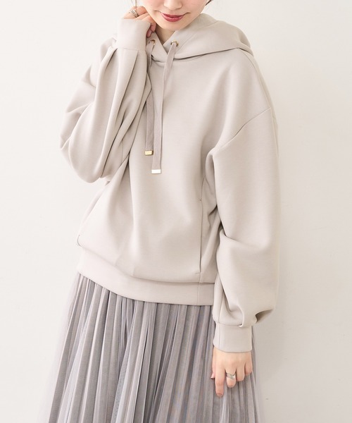 natural couture（ナチュラルクチュール）の「ふわもちラテパーカー（パーカー・レディース・アイボリー/ブラック/グレイッシュベージュ/ピンクベージュ・FREE）」の3枚目の写真