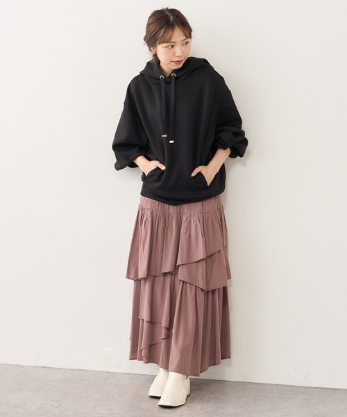 natural couture（ナチュラルクチュール）の「ふわもちラテパーカー（パーカー・レディース・アイボリー/ブラック/グレイッシュベージュ/ピンクベージュ・FREE）」の18枚目の写真