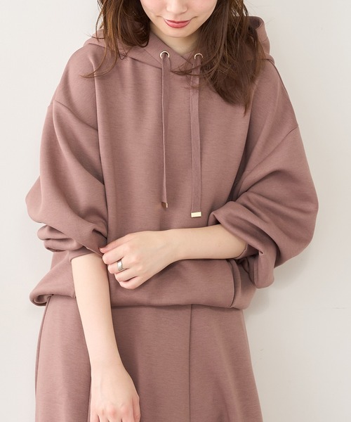 natural couture（ナチュラルクチュール）の「ふわもちラテパーカー（パーカー・レディース・アイボリー/ブラック/グレイッシュベージュ/ピンクベージュ・FREE）」の19枚目の写真