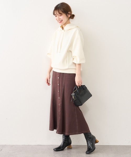 natural couture（ナチュラルクチュール）の「ふわもちラテパーカー（パーカー・レディース・アイボリー/ブラック/グレイッシュベージュ/ピンクベージュ・FREE）」の5枚目の写真