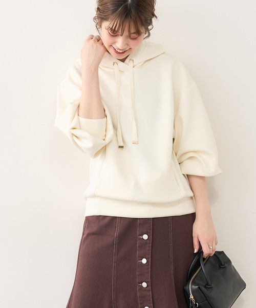 natural couture（ナチュラルクチュール）の「ふわもちラテパーカー（パーカー・レディース・アイボリー/ブラック/グレイッシュベージュ/ピンクベージュ・FREE）」の14枚目の写真