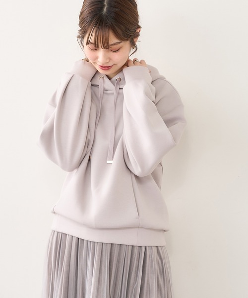 natural couture（ナチュラルクチュール）の「ふわもちラテパーカー（パーカー・レディース・アイボリー/ブラック/グレイッシュベージュ/ピンクベージュ・FREE）」の12枚目の写真