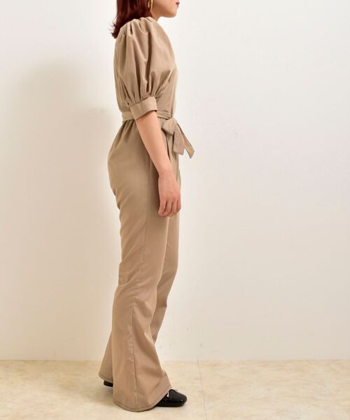 MAJESTIC LEGON（マジェスティックレゴン）の「Ladyカシュクールオーバーオール（サロペット/オーバーオール・レディース・ブラック系その他/ベージュ・MEDIUM/SMALL）」の6枚目の写真