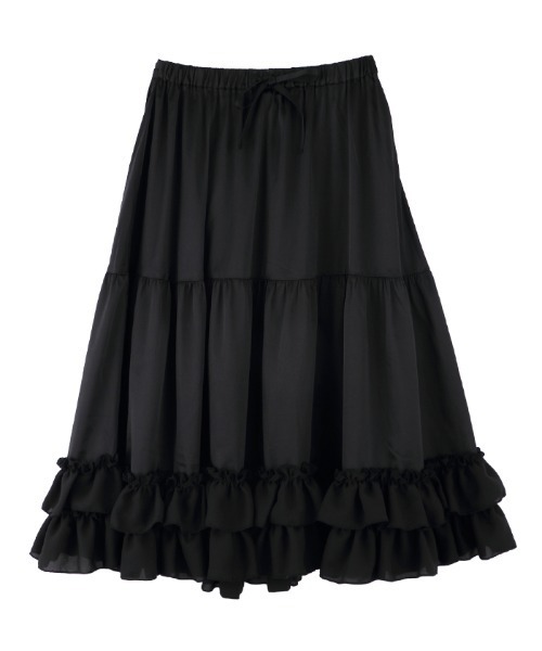 axes femme（アクシーズファム）の「ミディフリルペチスカート（スカート・レディース・ブラック/ホワイト/キナリ/ワイン/ラベンダー/ピンク・MEDIUM）」の3枚目の写真