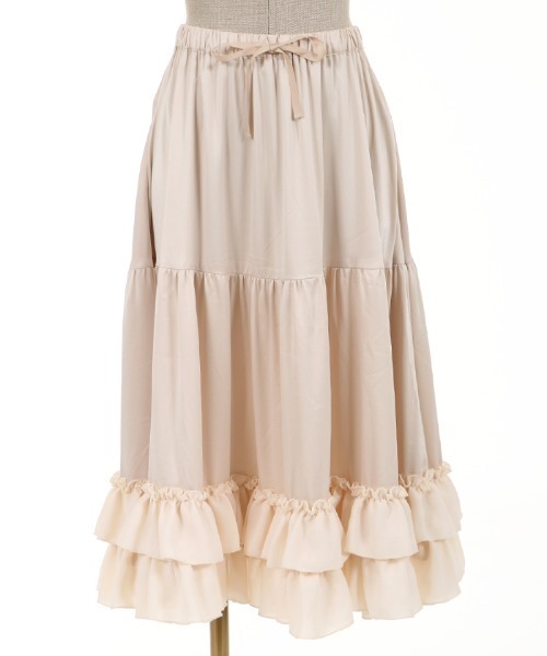 axes femme（アクシーズファム）の「ミディフリルペチスカート（スカート・レディース・ブラック/ホワイト/キナリ/ワイン/ラベンダー/ピンク・MEDIUM）」の18枚目の写真