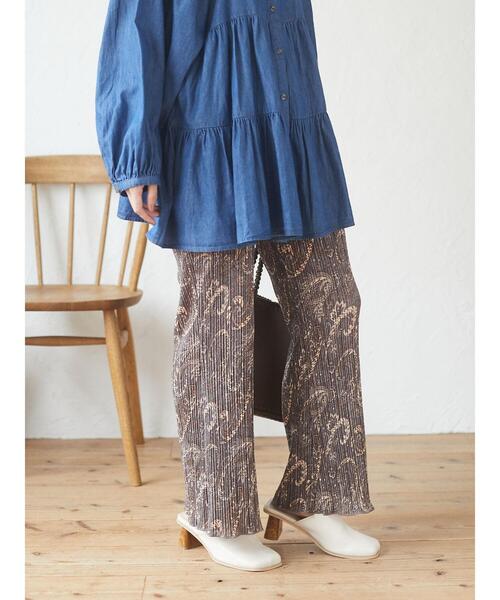Green Parks(グリーンパークス)の「・novem 9 ペイズリーptプリーツパンツ*(その他パンツ・レディース・チャコールグレー/ブラウン/グレー・FREE)」の20枚目の写真