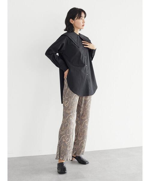 Green Parks(グリーンパークス)の「・novem 9 ペイズリーptプリーツパンツ*(その他パンツ・レディース・チャコールグレー/ブラウン/グレー・FREE)」の5枚目の写真