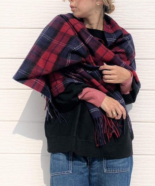 Q（キュー）の「カシミヤストール（ストール/ショール・レディース・ブラック/ベージュ/ピンク/ベージュ系その他/ブルー系その他・ONE SIZE）」の11枚目の写真