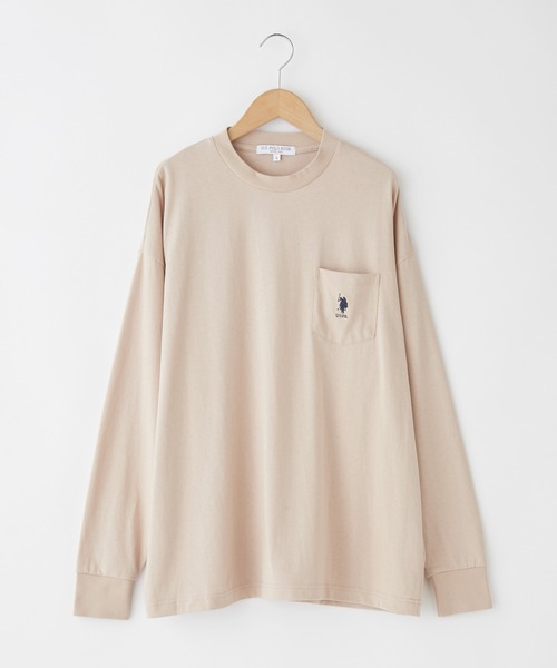 U.S. POLO ASSN.(ユーエスポロアッスン)の「U.S. POLO ASSN. /ユーエスポロアッスン 別注 袖ボリューム 胸刺繍ポケットロングTシャツ(Tシャツ/カットソー・レディース・ホワイト/ブラック/ベージュ/ネイビー/ブラウン/オレンジ/グリーン/ブルーグリーン/ブルー/ケリー/ダークグリーン/パープル/オレンジ系/オートミール/ピンク/ボルドー・S/M/L)」の17枚目の写真