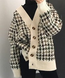 lala Born | オーバーサイズ千鳥柄ビッグカーディガン(カーディガン/ボレロ)