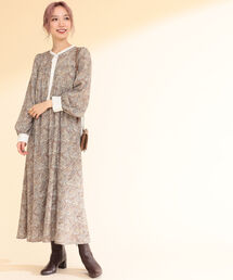 Ray BEAMS | Ray BEAMS / ペイズリー プリント ロング ワンピース(ワンピース)