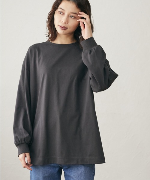 RAY CASSIN FAVORI（レイカズンフェバリ）の「・RAY CASSIN ベーシックロンT＊（Tシャツ/カットソー・レディース・オフホワイト/ライトグレー/チャコールグレー/ブラック・FREE）」の3枚目の写真