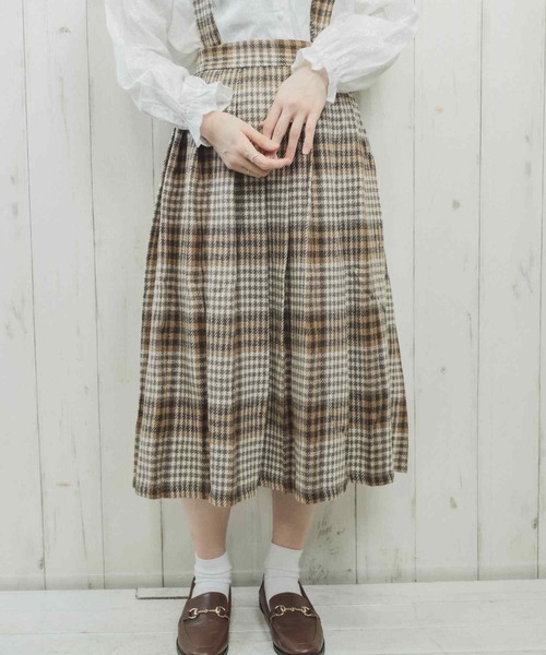 Clice de Paris(クリシェドゥパリス)の「K/チェックプリーツスカート(スカート・レディース・グレー/ベージュ・ONESIZE)」の2枚目の写真