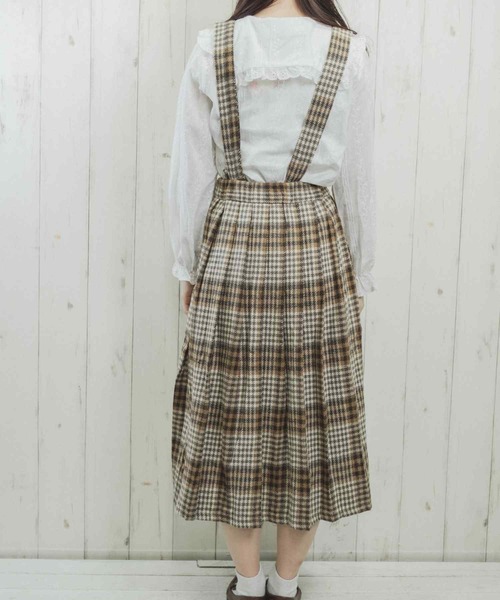 Clice de Paris(クリシェドゥパリス)の「K/チェックプリーツスカート(スカート・レディース・グレー/ベージュ・ONESIZE)」の4枚目の写真