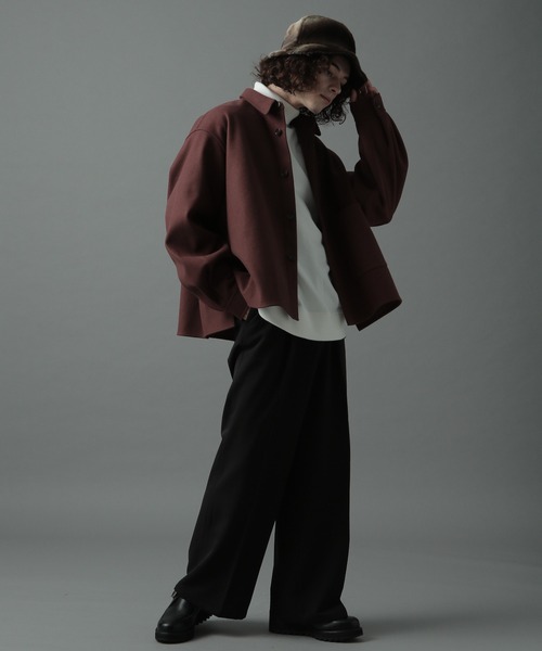 HARE(ハレ)の「ワイドフレアパンツ(HARE)(スラックス・メンズ・ブラック/チャコールグレー/パープル/レッド・SMALL/MEDIUM)」の7枚目の写真