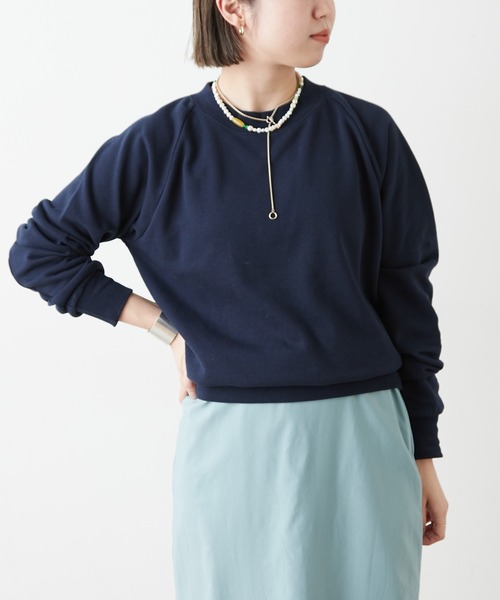 Omekashi（オメカシ）の「(オーガニックコットン)コンパクトスウェット（スウェット・レディース・チャコールグレー/サックスブルー/ピンク/アイボリー/オフホワイト/ネイビー/ピンク系その他・FREE）」の4枚目の写真