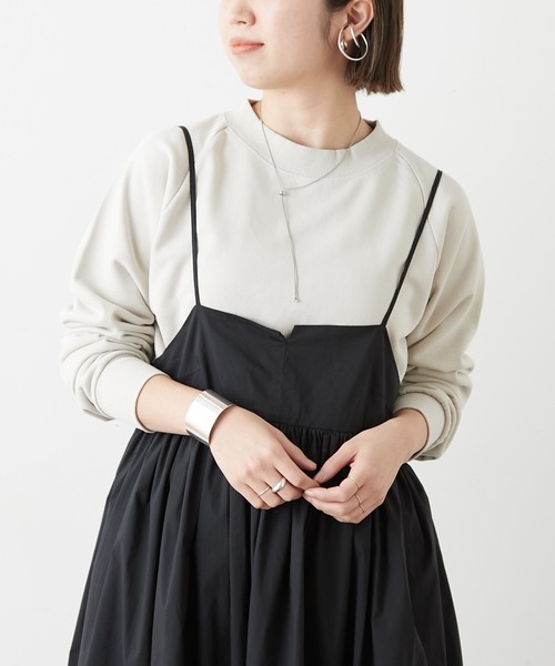 Omekashi（オメカシ）の「(オーガニックコットン)コンパクトスウェット（スウェット・レディース・チャコールグレー/サックスブルー/ピンク/アイボリー/オフホワイト/ネイビー/ピンク系その他・FREE）」の2枚目の写真