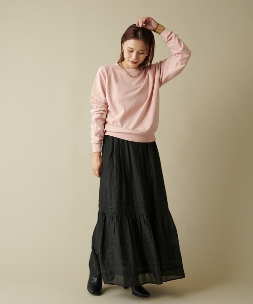 Omekashi（オメカシ）の「(オーガニックコットン)コンパクトスウェット（スウェット・レディース・チャコールグレー/サックスブルー/ピンク/アイボリー/オフホワイト/ネイビー/ピンク系その他・FREE）」の19枚目の写真