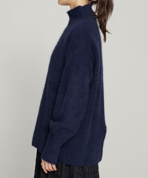 NANO universe（ナノユニバース）の「洗えるフォックス 天竺タートルネックプルオーバー 長袖（ニット/セーター・レディース・ネイビー/オフホワイト/ピンクベージュ・38/36）」の15枚目の写真