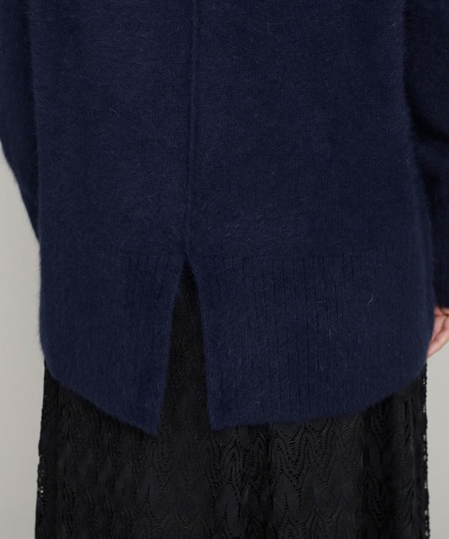 NANO universe（ナノユニバース）の「洗えるフォックス 天竺タートルネックプルオーバー 長袖（ニット/セーター・レディース・ネイビー/オフホワイト/ピンクベージュ・38/36）」の17枚目の写真