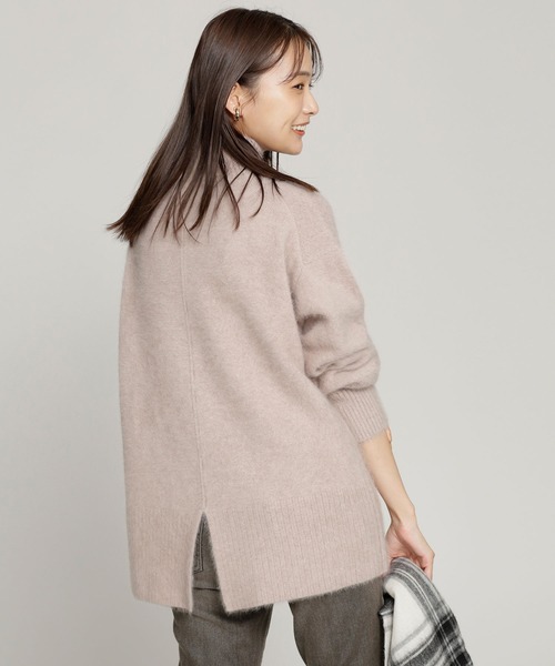 NANO universe（ナノユニバース）の「洗えるフォックス 天竺タートルネックプルオーバー 長袖（ニット/セーター・レディース・ネイビー/オフホワイト/ピンクベージュ・38/36）」の6枚目の写真