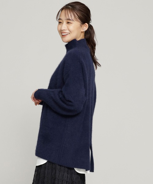 NANO universe（ナノユニバース）の「洗えるフォックス 天竺タートルネックプルオーバー 長袖（ニット/セーター・レディース・ネイビー/オフホワイト/ピンクベージュ・38/36）」の11枚目の写真