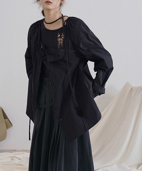 chuclla(チュクラ)の「【MURMURMI】Crash ridge crew neck knit chw22s001(ニット/セーター・レディース・ブラック/アイボリー・S/M)」の12枚目の写真