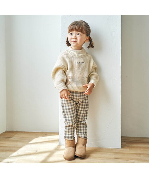 apres les cours（アプレレクール）の「tiny bear アップリケニット（ニット/セーター・キッズ・ベージュ/ブラウン・100/90/120）」の14枚目の写真