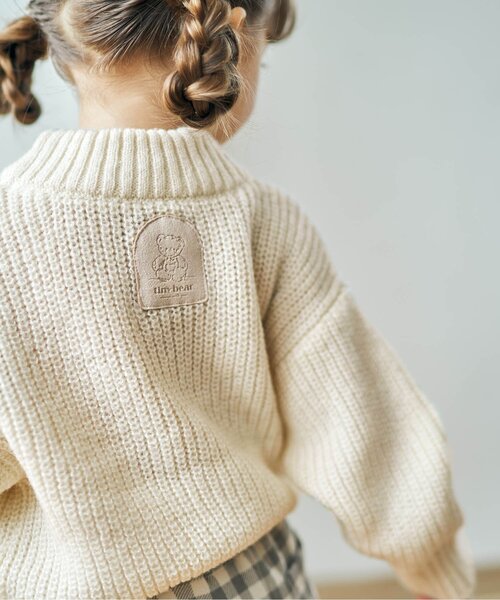 apres les cours（アプレレクール）の「tiny bear アップリケニット（ニット/セーター・キッズ・ベージュ/ブラウン・100/90/120）」の10枚目の写真