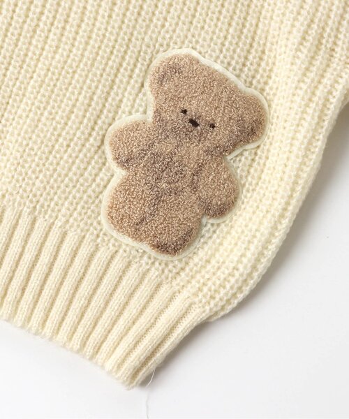 apres les cours（アプレレクール）の「tiny bear アップリケニット（ニット/セーター・キッズ・ベージュ/ブラウン・100/90/120）」の7枚目の写真
